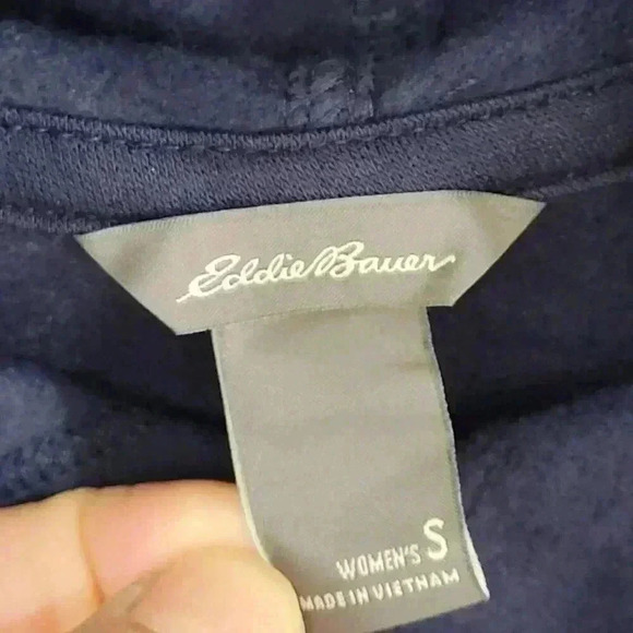 NWT Eddie Bauer Womens Navy Hooded Sweatshirt S - Picture 3 of 7